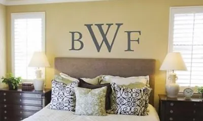 CUSTOMIZES COUPLES MONOGRAM Wall Art Decal Quote Words Lettering Wedding Decor • $23.46