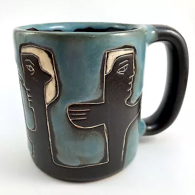 Design By Mara Stoneware Coffee Mug Mexican Pottery Abstract People Design 20 Oz • $22.32