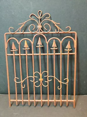 Miniature GATE 9.5  -Fairy Garden -Rusty  Wrought Iron  METAL -Fence Vintage 80s • $30