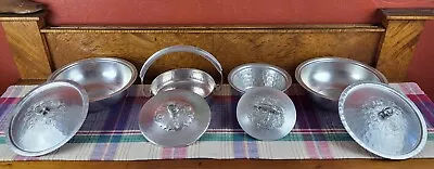 Vtg Bowl Covered Hand Wrought Hammered Aluminum Dishes •Continental & Everlast • $19.95