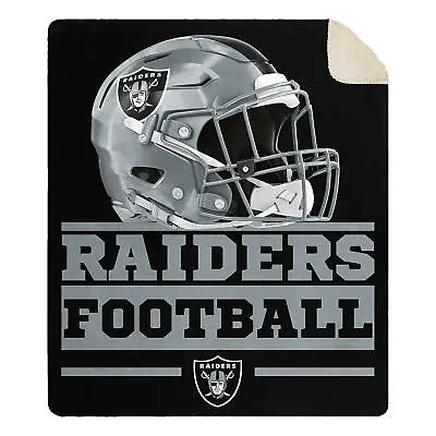 New NFL Oakland Raiders Soft Large Throw Blanket With Sherpa 60 X70  • $60.50