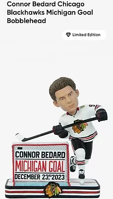 Connor Bedard Chicago Blackhawks Michigan Goal Bobblehead PS #/144 • $275