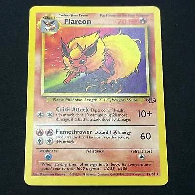 Pokémon TCG Flareon Jungle 19/64 Regular Unlimited Rare • $0.99