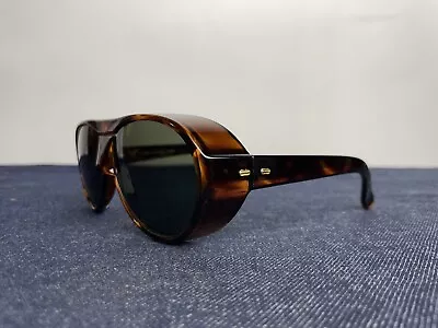 Norma Kamali Sunglasses Vintage France Tortoise Aviator Ski Mountaineer 80s • $65