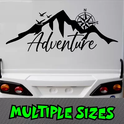 Adventure Sticker Car Decal Window Caravan Australia Trip Compass Mountains Van • $6.50