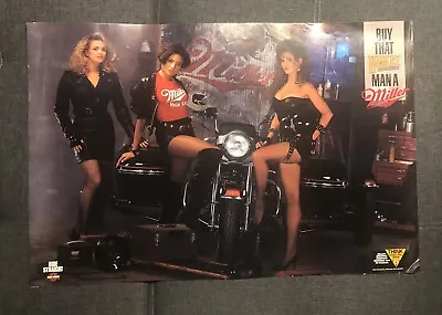 VTG Miller High Life 30” X20” Poster Motorcycle NEW • $14.99