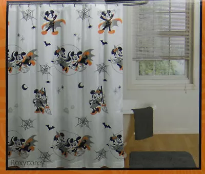 Disney Halloween Mickey & Minnie Mouse Fabric Shower Curtain 72x72 NWT • $49.99