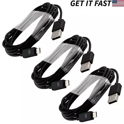 3pcs 6FT Micro-USB Charger Data Sync Cable For Samsung Motorola Nokia LG Black • $5.49