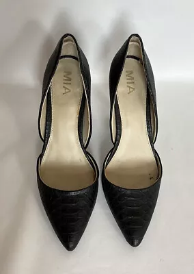 MIA Black Heels Snakeskin Pumps Stilettos Shoes Size 8 • $35