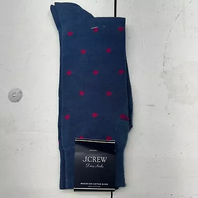 J. Crew Blue Pink Dot Pattern Dress Socks Cotton Blend Men’s One Size  • $15