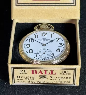 1942 Ball-Hamilton Model 999P 16s 21j Mod 1 Official RR Standard 10K GF Case • $795