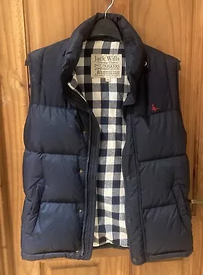 Mens Size XS Jack Wills Navy Blue Hooded Body Warmer/ Gilet • £14.99