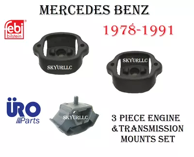 Engine Motor Mounts With Transmission Mount Set For Mercedes W116 W123 W126 • $83.33