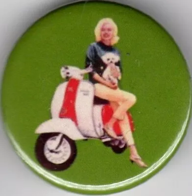 JAYNE MANSFIELD ON LI SERIES 2 LAMBRETTA Pin Button Badge 25mm - SCOOTER • £1.40