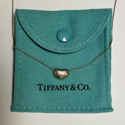 Tiffany & Co Elsa Peretti Sterling Silver 925 Bean Necklace • $99.99