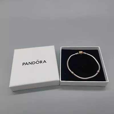 Pandora 14ct 585 Gold And 925 Silver ALE Charm Bracelet 19cm/7.5  15g Hallmarked • £80