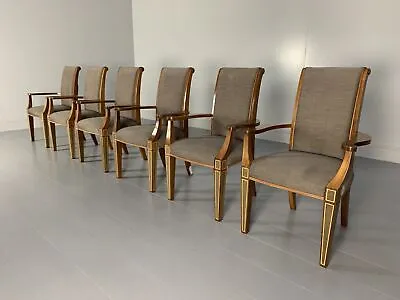 6 Linley  Carver  Dining Chairs - In Woven Fabric & Leather - RRP £24000 • £9900