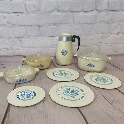 Vtg 11pc Chilton Corningware Blue Cornflower Children's Plastic Toy Dishes • $9.99