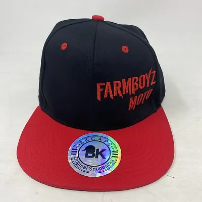 Farmboyz Moto Motorcycle Racing Snapback Hat Black Red  • $9.99