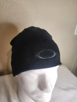 Oakley Fine Knit Beanie Hat Black Adults One Size Fits Winter Cap • $10