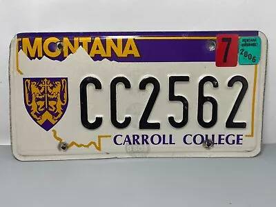 Vintage Montana Carroll College License Plate - #CC2562 - EXP 2006 • $11.01