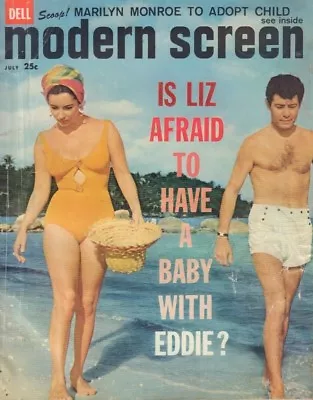 Modern Screen July 1960 Liz Taylor Eddie Fisher Marilyn Monroe 013119DBE2 • $17.25