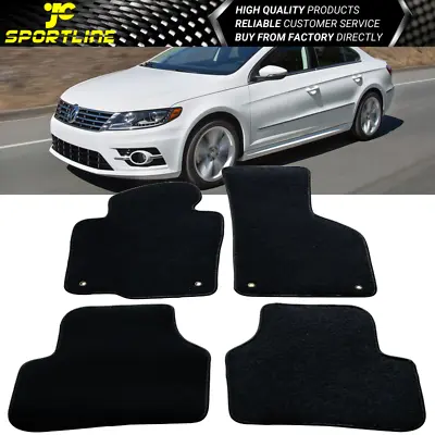 Fits 09-17 Volkswagen CC Sedan Floor Mats Carpets Black Nylon 4 PCS • $47.99