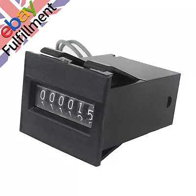 12V DC 6 Digit Impulse Arcade Coin Counter Mechanical Wire Leads Base VDC • £8.57