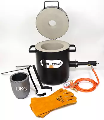 £293.35 • Buy FB2M–10KG GAS METAL MELTING FURNACE Propane Forge Crucible Tongs PREMIUM UK