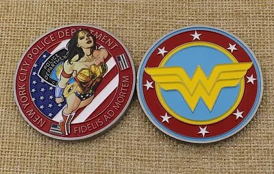 NYPD Police Fidelis Ad Mortem Wonder Woman DC Comics CHALLENGE COIN Medallion NY • $12.99