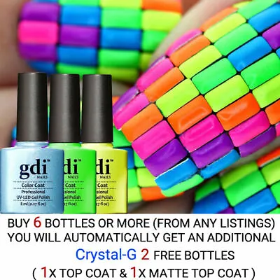 All New GDi Nails Neon Colour Range UV LED SOAK OFF VARNISH GEL NAIL POLISH  • £3.60