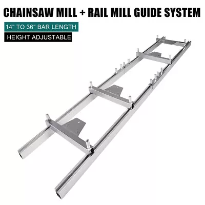 2.7M Chainsaw Mill Planking Rail Milling Guide Bar Wood Lumber Cutting Aluminum • £44.85