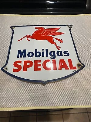 I.R 50 Mobilgas Special Porcelain Gas Pump Plate Sign Mobil Oil Station  • $202.50