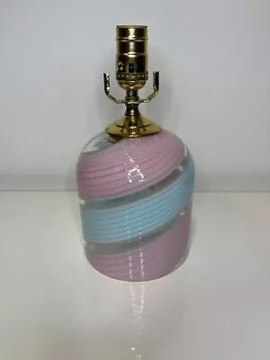 Vintage Murano Glass Lamp Venini Swirl Blue/Pink Italy  • $355