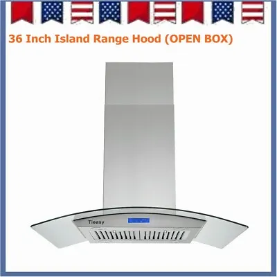 36  Island Mount Kitchen Range Hood Stainless Steel Tempered Glass Touch Control • $299.99