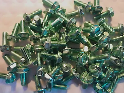 #8-32 X 1/4  HEX WASHER HEAD SLOTTED GROUNDING SCREWS GREEN ZINC PLATED Select • $8.50