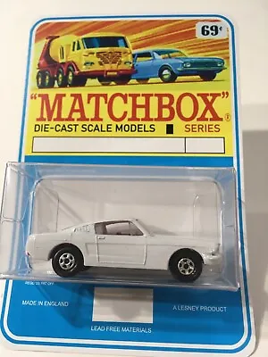 Vintage Lesney Matchbox 8 Custom Superfast Ford Mustang White Red Interior B/Pk • $69.95