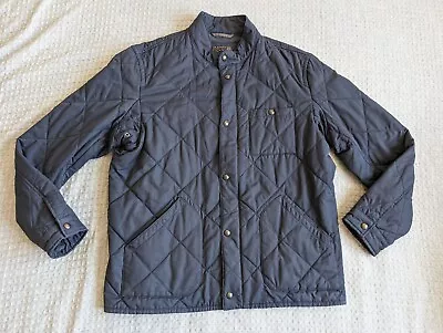 J. Crew Jacket Men Extra Large Blue Sussex Quilted Zip Snap Primaloft Insulated • $50.99