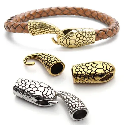 £6.65 • Buy 10 Sets Bracelet Snake Clasps End Leather Cord Cap Connector DIY Jewelry M #;~