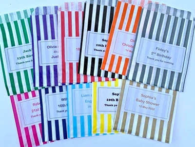 £2.99 • Buy PERSONALISED Sweet Party Candy Bags Birthday Wedding Christening Baby Shower