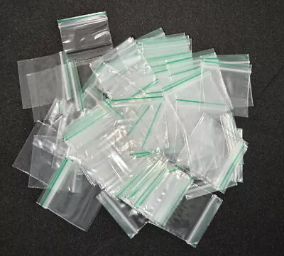 New 100 X Small Clear Plastic Bags Baggy Grip Self Seal Resealable Zip Lock BAGS • £0.99