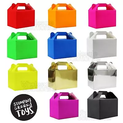 Plain Colour Party Food Boxes Children's Party Kids Bags Celebration Cake Box • £1.69