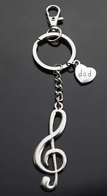 Treble Clef Keychain Clip Musical Note Music Teacher - Dad Heart Love Gift • $6.99