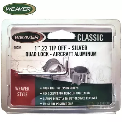 Weaver 1  .22 Tip Off SCOPE RINGS For Weaver Style Bases 49054 FAST SHIP • $13.28