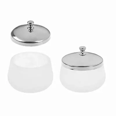 2 Pieces Matte Glass Dappen Dish With Stainless Steel Lid Nail Art Acrylic Po... • $23.20