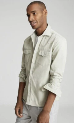 £9.99 • Buy Reiss ‘Bairstow’ Twin Pocket Over Shirt Sage Green Size Medium