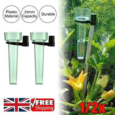 UK 1/2x Water Rain Gauge Rainwater Rainfall Guage Garden Outdoor Rain Meter Tool • £8.07