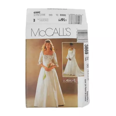 McCalls 3869 Misses Alicyn Bridal Gown Medieval Evenin Pattern Size 18-24 Uncut • $8.59