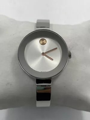 Movado Bold Quartz Silver Dial Stainless Steel Ladies Bangle Watch 3600194 • $164.95