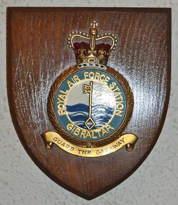 £50 • Buy Royal Air Force Station Gibraltar Mess Wall Plaque Shield RAF